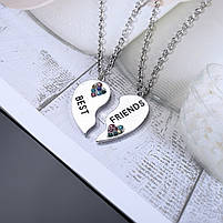 Парні кулони друзів Best Friends. Підвіски для найкращих друзів. Подвійні кулони на подарунок для двох, фото 4