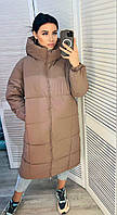 Зимнее теплое женское пальто куртка с капюшоном ЗИМА Размер M, L, XL