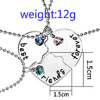 Потрійні кулони для найкращих друзів Best Friends Forever. Підвіски для друзів Подарунок найкращим подругам, фото 2