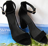 Viva літо! жіночі стильні босоніжки каблук 10 см чорні туфлі замша, фото 3