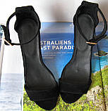 Viva літо! жіночі стильні босоніжки каблук 10 см чорні туфлі замша, фото 6