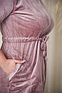 Халат велюровий жіночий на молнії БАТАЛ ТОМІКО ЛАВАНДА/ПУДРА, фото 8