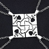 Пазл кулон для друзів Best Friends Forever. Підвіска для чотирьох друзів. Оригінальні подарунки найкращим подругам, фото 5