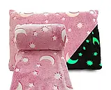 Ковдра Glow in the Dark Magic для дітей із зірочками 120x150см рожева, фото 7
