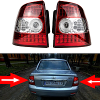 Фонари задние 2 штуки на авто ВАЗ LADA 2170 Приора LED красные AutoLight