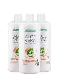 Гель Питьевой Гель Алоэ Вера Персик LR Aloe Vera 98,2% без сахара, 3 л,3 бутылки комплект Германия