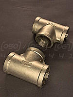 Трійник різьбовий нержавіючий DN25 (1") рівнопрохідний, н/ж сталь AISI304, PN10 (150 PSI), різьба BSPP