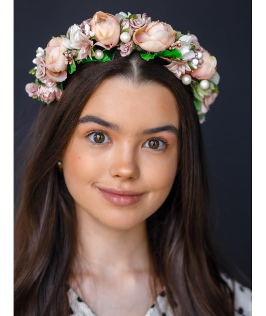 ОБОДОК З КОЛЬОРІВ ПІОНЧИКИ