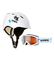 Комплект шлем горнолыжный детский + маска Uvex Airwing II SET (48-52) для ребенка 3-4 года Белый