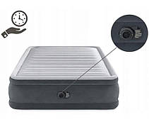 Надувна велюр-ліжко Intex з вбудованим електронасосом 203х152х46 см (64414)