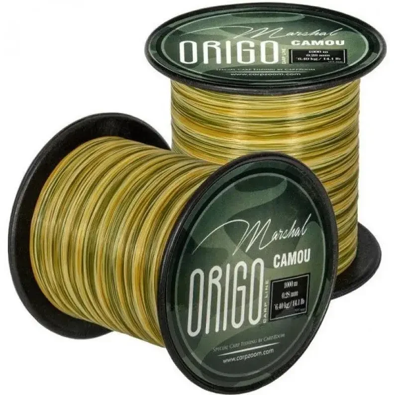 Карпова волосінь, волосінь для риболовлі, волосінь Carp Zoom Marshal Origo Carp Line 0.28 мм 1000 м/камуфляж