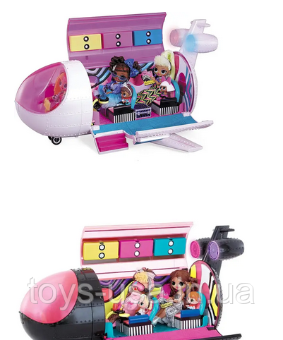 Літак ЛОЛ Сюрприз! 4в1 L. O. L Surprise! Outrageous Millennial Girls Remix 4-In-1 Plane, фото 1