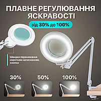 Настільна лампа-лупа безтіньова світлодіодна 9006 12W 2700-4000-6400K 120led (9006LED-120), фото 4