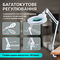 Настільна лампа-лупа безтіньова світлодіодна 9006 12W 2700-4000-6400K 120led (9006LED-120), фото 5