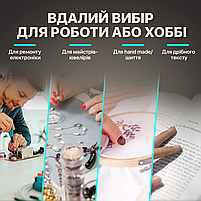 Настільна лампа-лупа безтіньова світлодіодна 9006 12W 2700-4000-6400K 120led (9006LED-120), фото 10