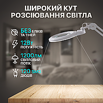 Настільна лампа-лупа безтіньова світлодіодна 9006 12W 2700-4000-6400K 120led (9006LED-120), фото 9