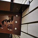 Готовий збірний навіс (дашок) над дверима Dash'Ok 1.5x1 м Fauna, мідь антик, кронштейн, моноліт 3 мм, прозорий, фото 6