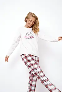 Тепла жіноча піжама з принтом Aruelle Milena Pajama Set Soft, Жіночий комплект одягу для дому