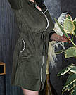 Халат велюровий жіночий на молнії БАТАЛ ТОМІКО СМАРАГД/ХАКІ, фото 7
