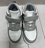 Кросівки дитячі високі хайтопи Tom.M air Force 35 21.5 см сірі/білий, фото 2