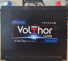 Акумулятор Volthor 6СТ-75-АЗ (0) Asia правий плюс