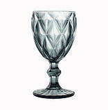 Набір вінтажних чорних келихів для вина Hell "Кварц" 6 шт 240 мл (6433), фото 2