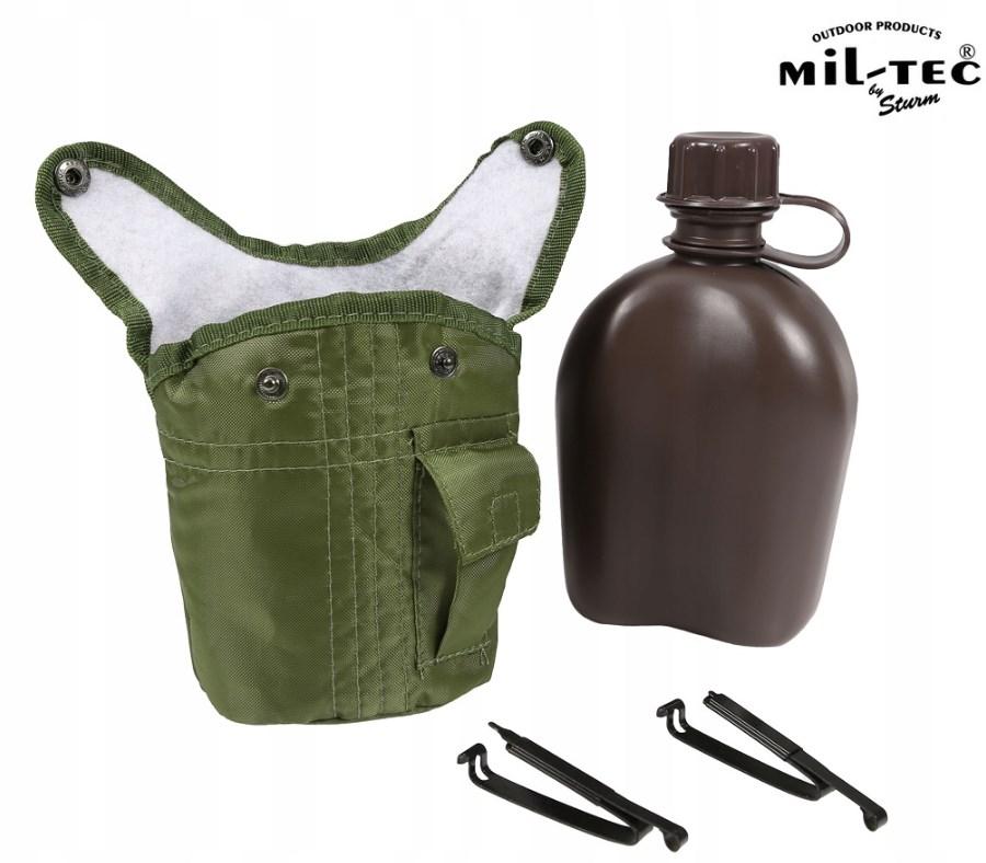 Фляга 1 литр с чехлом MIL-TEC Olive 14505001 - фото 3 - id-p77333829