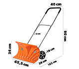 СНІГОПРИБИРАЛЬНА ЛОПАТА KADAX СКРЕБОК СНІГОПРИБИРАЧ НА КОЛЕСАХ МІЦНИЙ 65,5см, фото 3