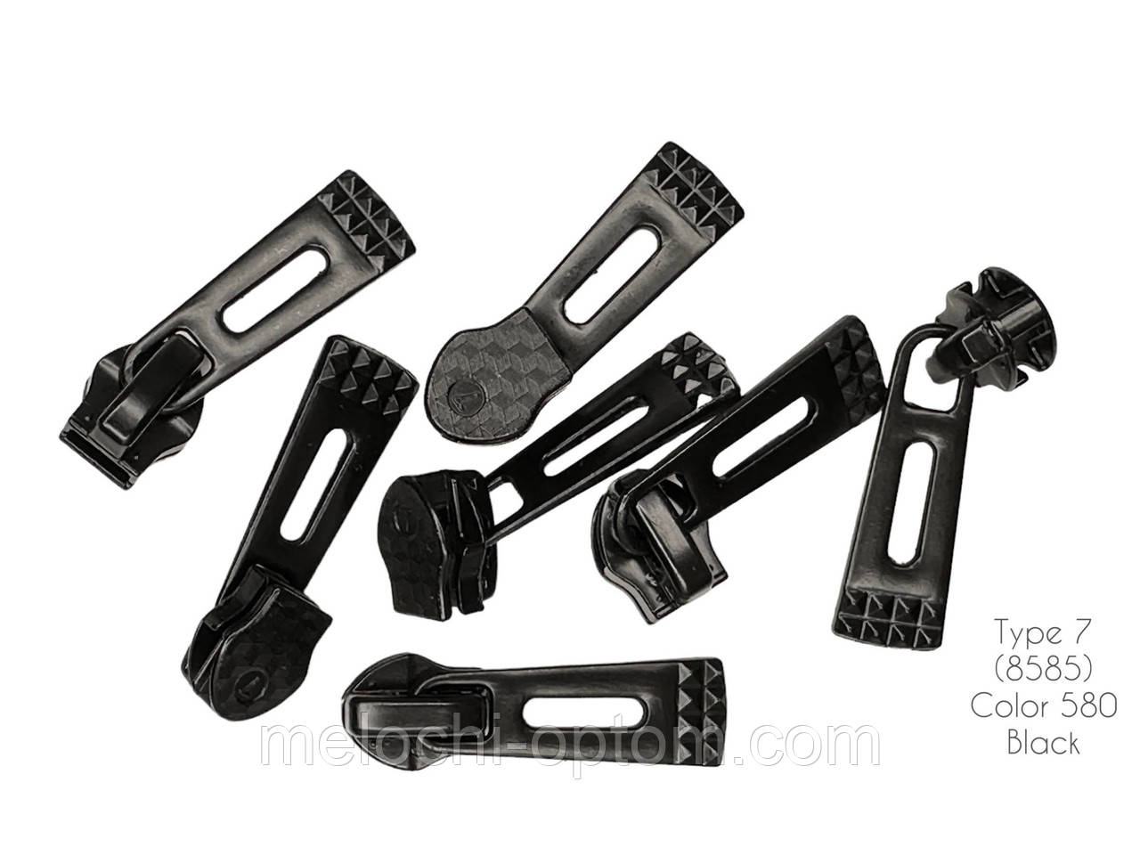 Бігунок для спіральной молнії тип 7 СПОРТ Чорний