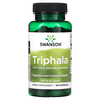 Трифала 500 мг Swanson Triphala для здоров'я травної та імунної систем 100 капсул