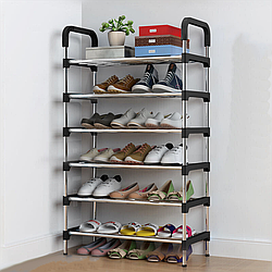 Стійка-органайзер для взуття на 6 полиць, 123х57х29см, New shoe rack / Полиця для взуття металева