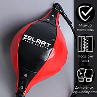 Пневматическая груша скоростная ZELART на растяжках боксерская надувная Красный-черный (BO-6316)