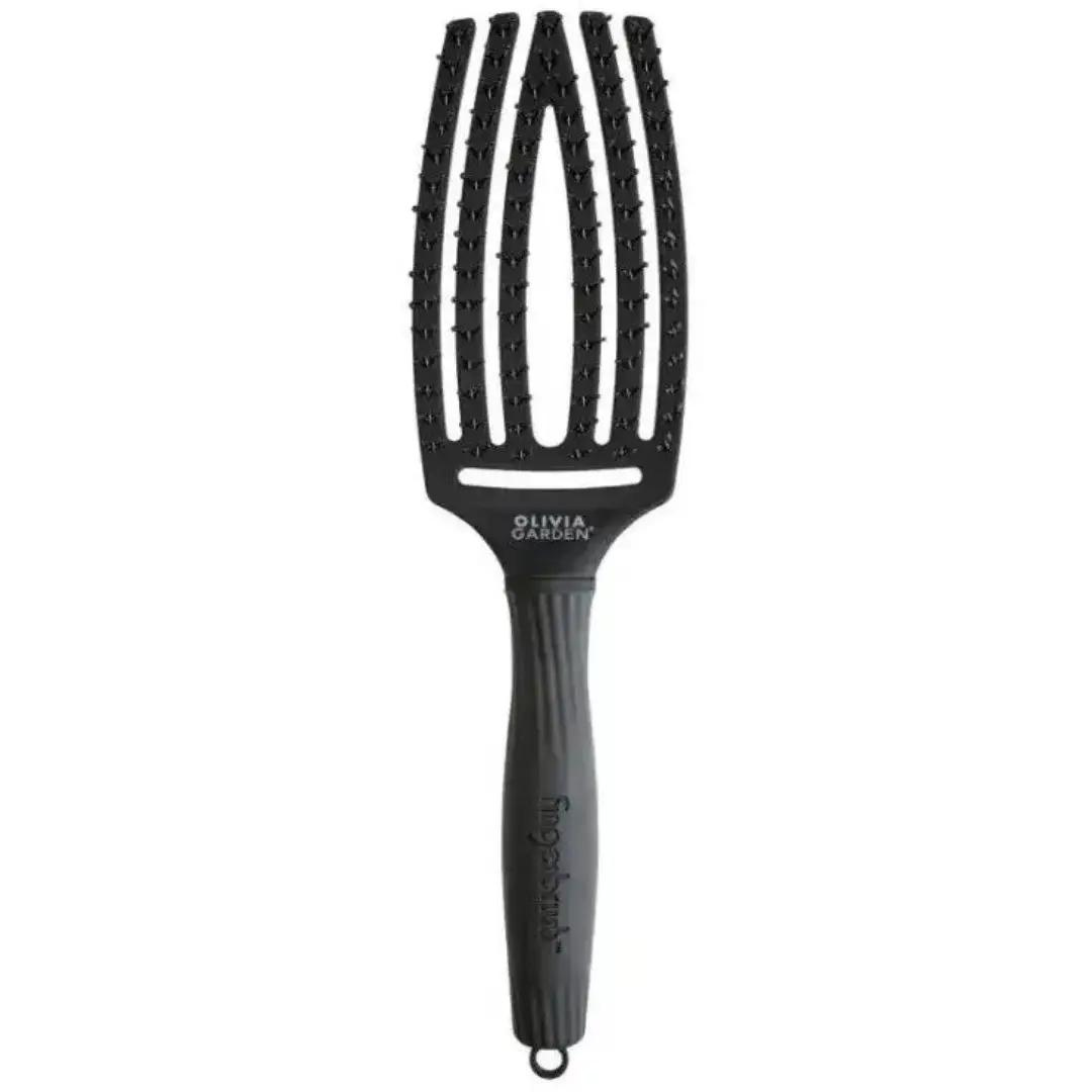 Щітка Finger Brush Care Iconic Boar & Nylon Black Onyx M OLIVIA GARDEN, фото 1