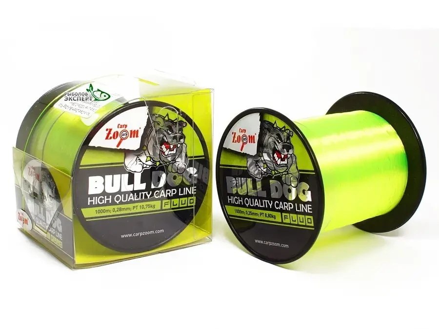 Карпова волосінь, волосінь карпова, волосінь для риболовлі, волосінь Carp Zoom Bull-Dog Fluo Carp Line 0.25мм 1000м