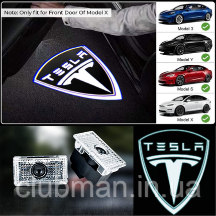 Проектор підсвічування логотипу для дверей TESLA (Тесла) 3, S, X, Y (2012-...), фото 1