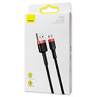 Кабель зарядки Baseus Cafule Cable USB to Micro USB 2.4A 1м (CAMKLF-B91) черно-красный