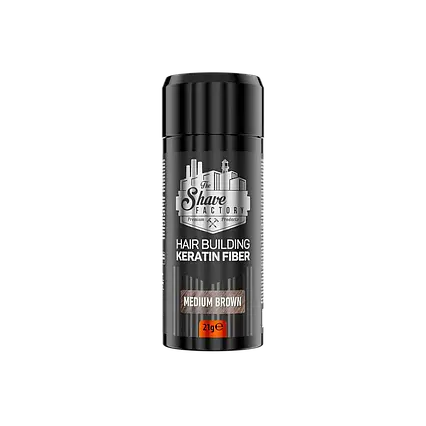 Пудра для залисин The Shave Factory Hair Building Keratin Fiber Коричневий