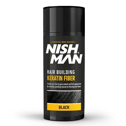 Пудра для залисин Nishman Hair Building Keratin Fiber Чорний
