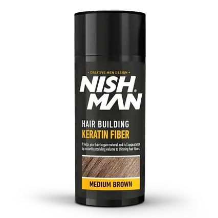 Пудра для залисин Nishman Hair Building Keratin Fiber Коричневий