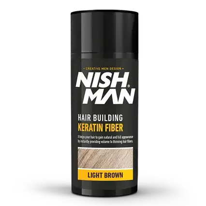 Пудра для залисин Nishman Hair Building Keratin Fiber Світло-коричневий