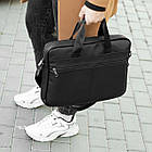Сумка для ноутбука та документів з екошкіри чорна чоловічий діловий портфель., фото 9
