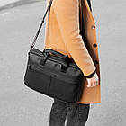 Сумка для ноутбука та документів з екошкіри чорна чоловічий діловий портфель., фото 6