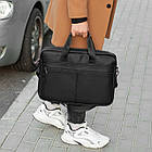 Сумка для ноутбука та документів з екошкіри чорна чоловічий діловий портфель., фото 2