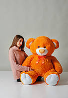Прикольный подарок девушкам пушистый медвежонок 150 см мягкий и плюшевый, качественный в оранжевом цвете