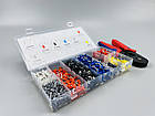 Набір наконечників для автопроводу 1200шт (8 видів)+ обтискні щипці 6 граней, набір обтискних інструментів, фото 2