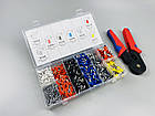 Набір наконечників для автопроводу 1200шт (8 видів)+ обтискні щипці 6 граней, набір обтискних інструментів, фото 9
