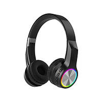 Бездротові накладні навушники CXT-8 RGB Bluetooth 5.0+EDR MP3 з мікрофоном Black