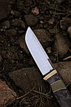 Ексклюзивний ніж ручної роботи «Герой #1» зі шкіряними піхвами N690/61 HRC., фото 5