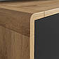 Довгий комод у спальню Aston 160 см дуб таурус з чорним матовим фасадом без ручок із закругленими кутами, фото 5