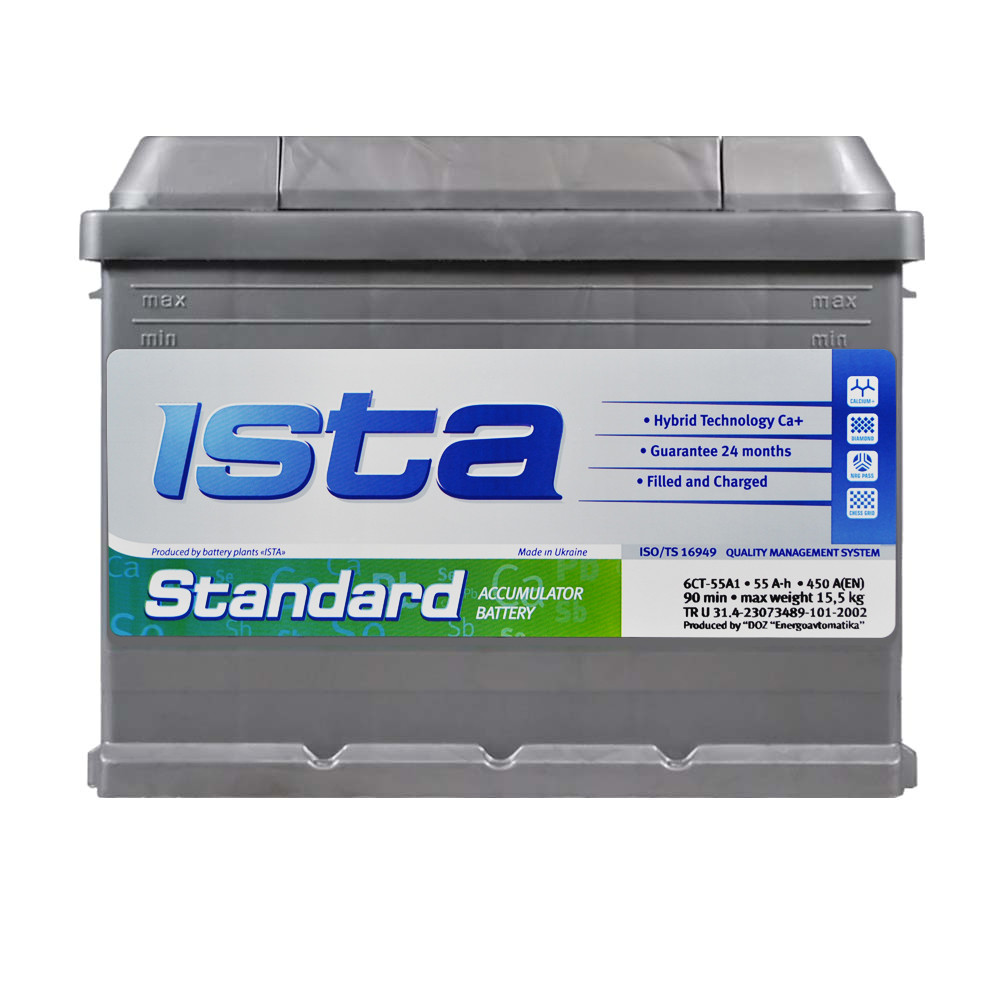 ISTA Standard 55Аh 450А R+ (L1)